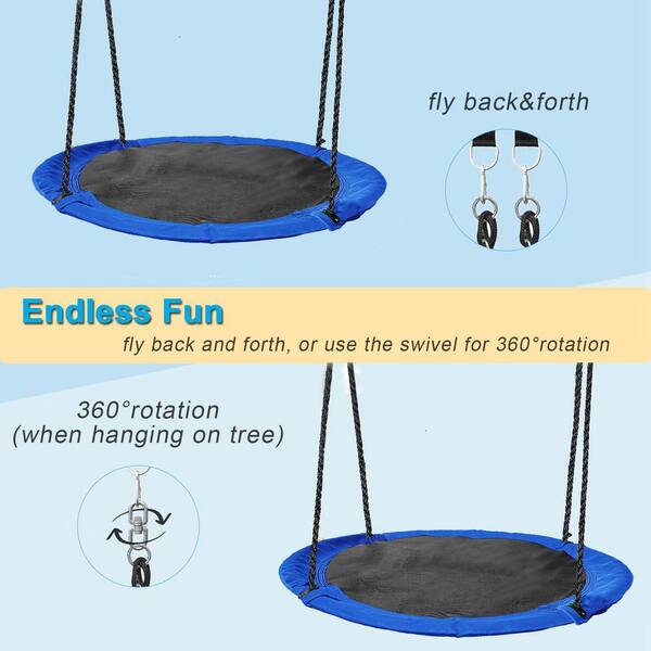 Extra Large 43 in. Saucer Swing 1 Pack Gray Textilene Fabric 700lb