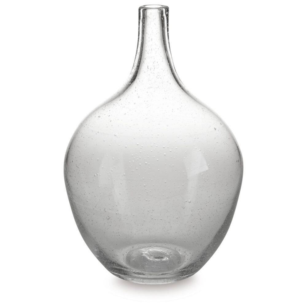 Clear Seeded Glass Decorative Table Vase