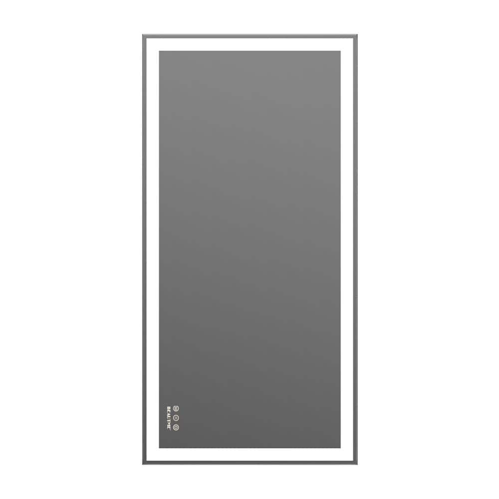 Bnuina BEAUTME 48 in. W x 24 in. H Rectangular Aluminum Framed LED Wall ...