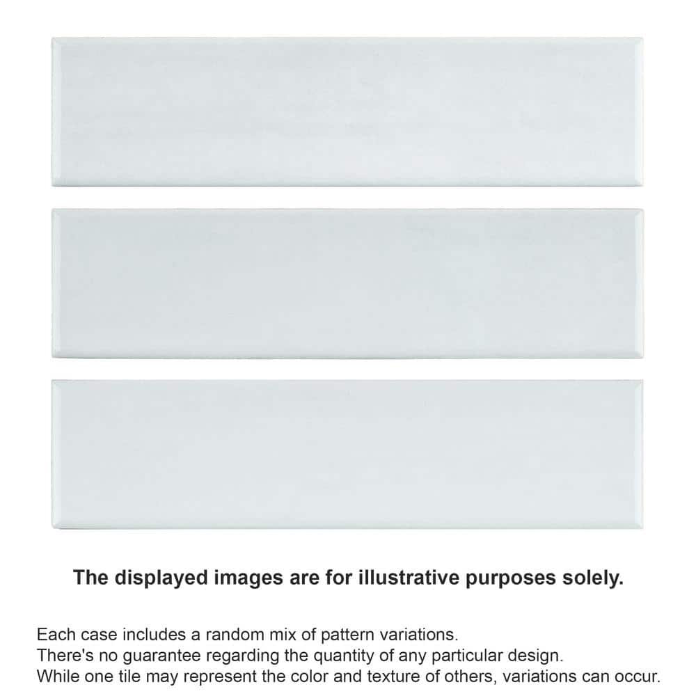 Cyra White Polished Ceramic Subway Wall Tile 2.95 x 11.81
