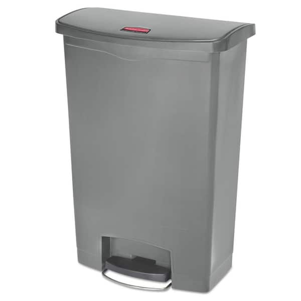 Rubbermaid Commercial Products Slim Jim Step-On 24 Gal. Gray Plastic Front Step Trash Can