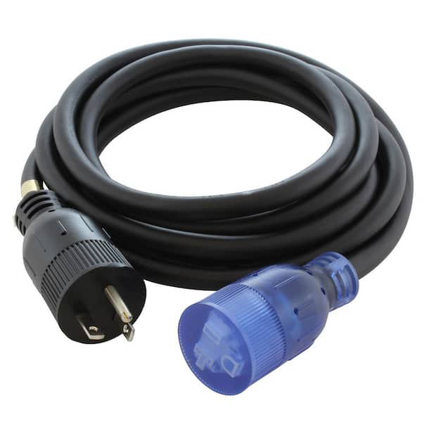 AC WORKS 10 ft. NEMA 5-20 T-Blade Indoor/Outdoor Extension Cord with Indicator Light
