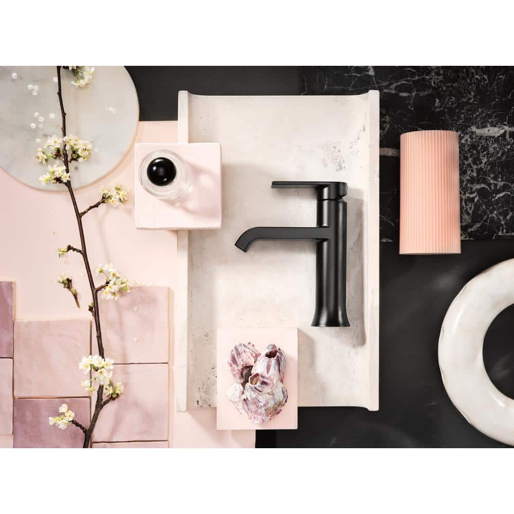 Matte Black Single Handle High Arc Bathroom Faucet