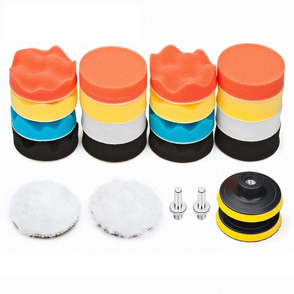 3 Inch Foam and Wool Polishing Pad Kit with Drill Adapter for Car Detailing and Buffing (22 PCS Kit) price history on PriceWatchPro