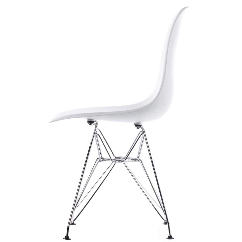 32" High White Plastic Parsons Side Chair