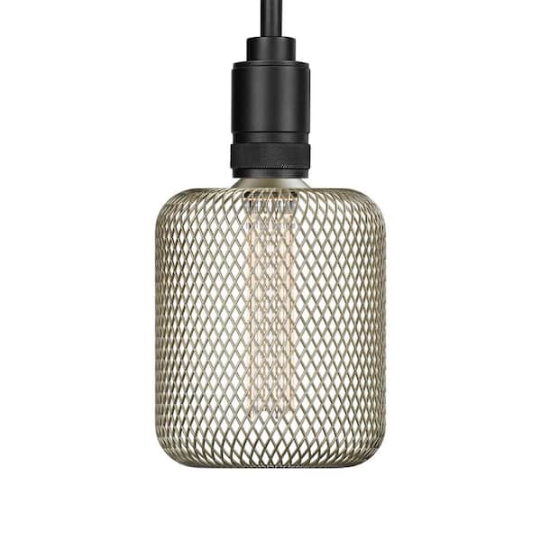 25-Watt Equivalent Dim Vintage Oversized E26 LED Light Bulb W/ Mesh Cage Acrylic Filament Matte Gold Soft White (1-Pack)