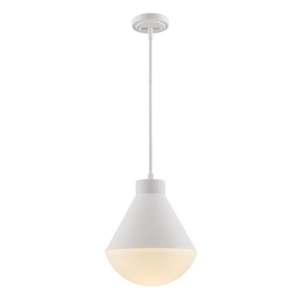 Bel Air Lighting Ludlow 1Light White Hanging Pendant Light Fixture