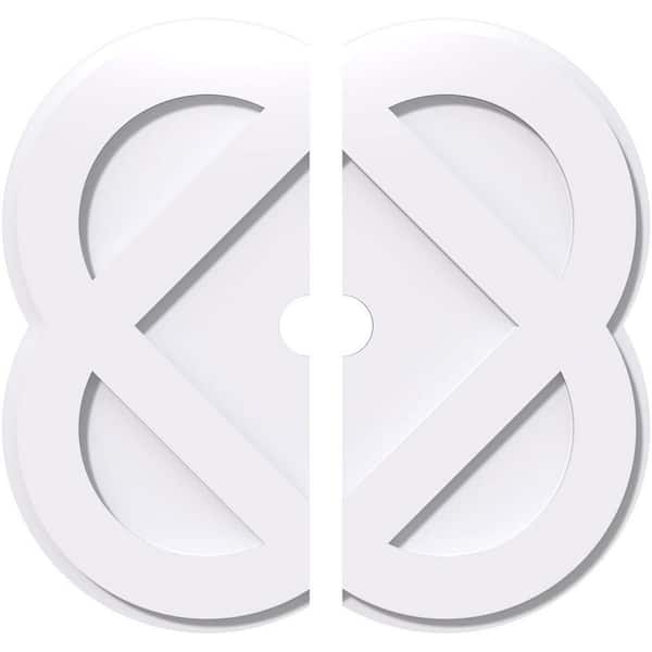 Ekena Millwork 1 in. P X 16 in. C X 40 in. OD X 4 in. ID Charlotte Architectural Grade PVC Contemporary Ceiling Medallion, Two Piece