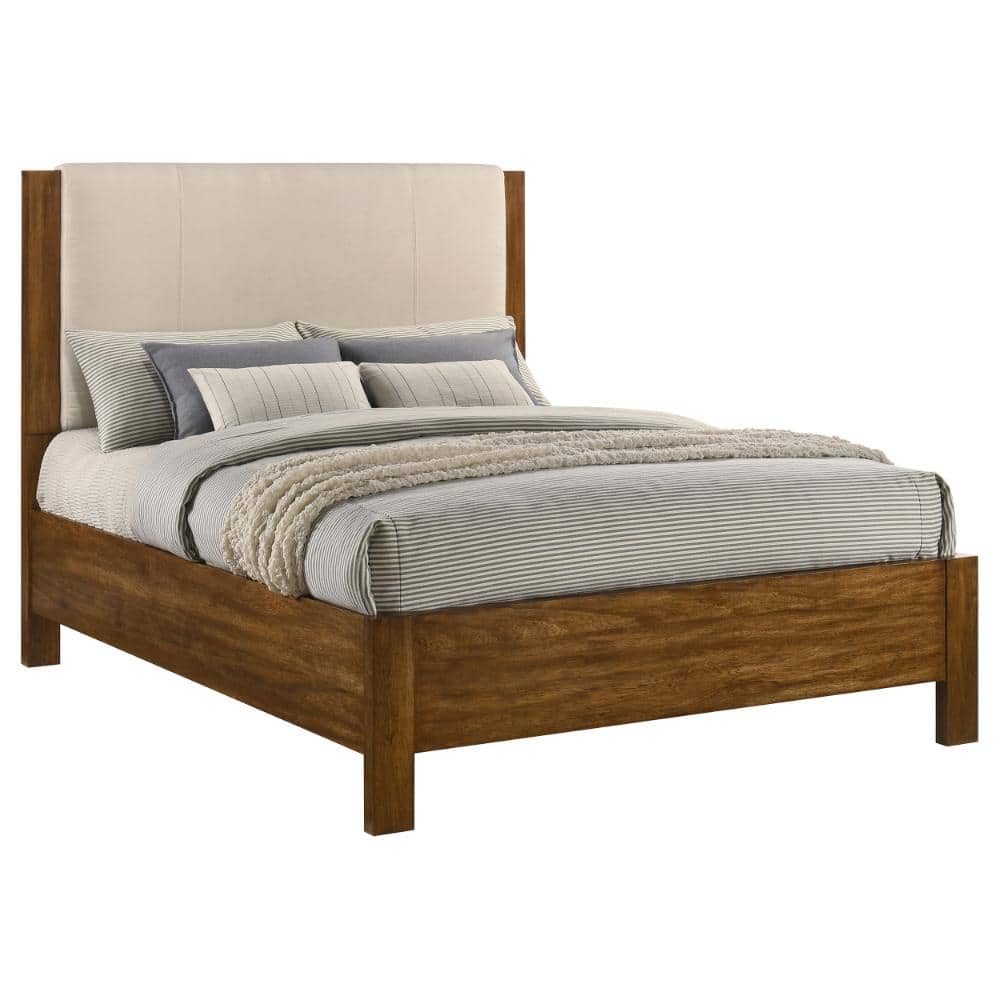 Adderley Queen Wood Panel Bed Cream and Warm Brown price history on PriceWatchPro