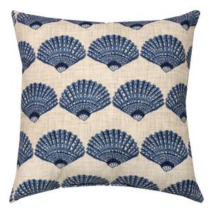 18 in. x 18 in. Shell Scallop Outdoor Throw Pillow
