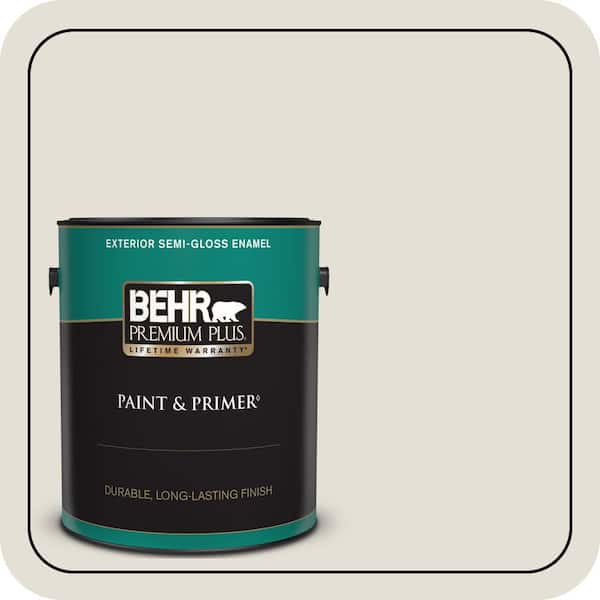 BEHR PREMIUM PLUS 1 gal. #ECC-15-2 Light Sandstone Semi-Gloss Enamel Exterior Paint & Primer
