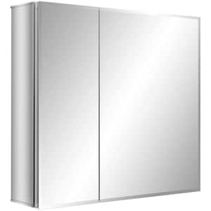 5 in. W x 30 in. H Rectangular Aluminum Framed Wall Bathroom Vanity Mirror in Silver