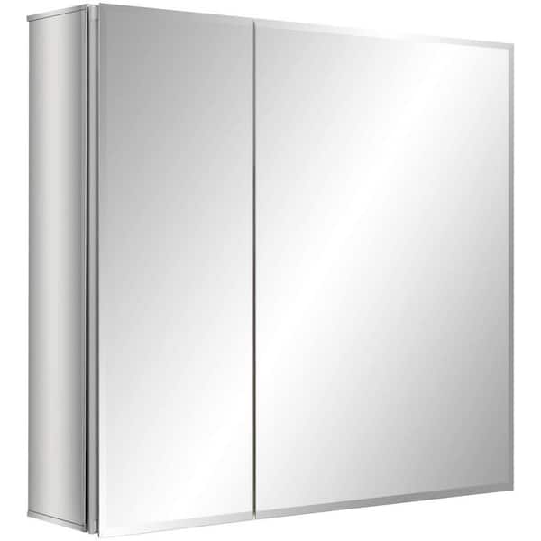 taholi 5 in. W x 30 in. H Rectangular Aluminum Framed Wall Bathroom Vanity Mirror in Silver