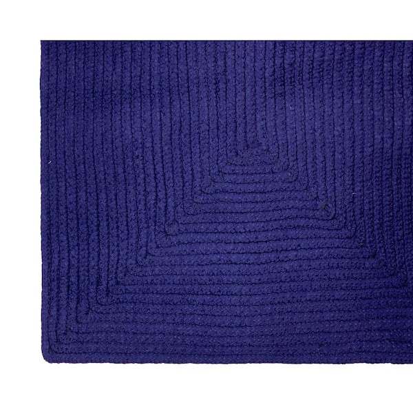 Alpine Braid Collection Navy Solid 96" x 96" 100% Polypropylene Reversible Indoor Area Rug