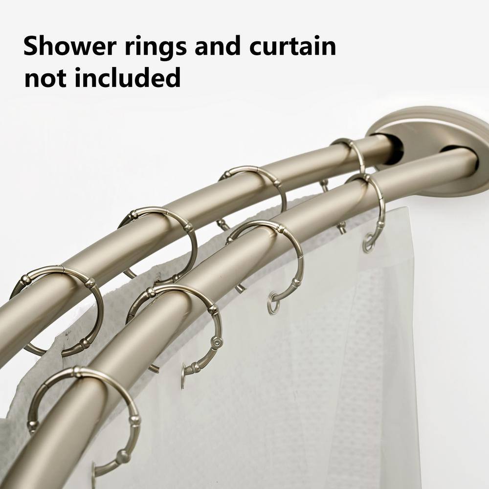 Utopia Alley 72 inch Aluminum Rustproof Double Curved Shower Curtain Rod, Adjustable from 45 in