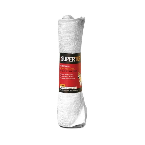 Trimaco SuperTuff 14 in. x 17 in. White Terry Towel - (Roll of 6)