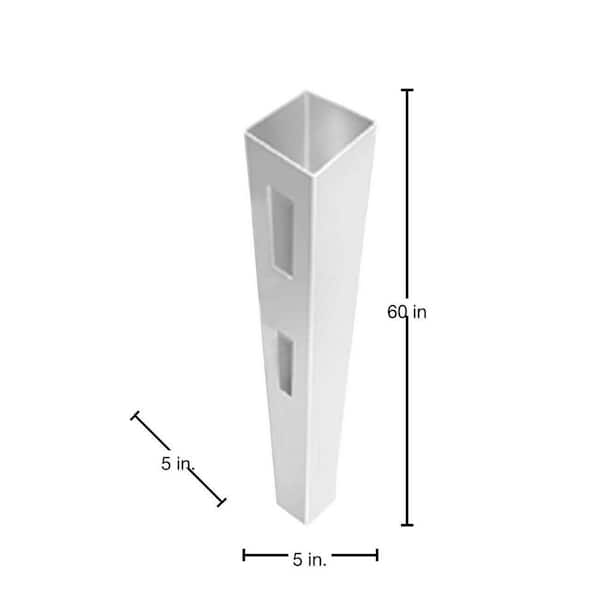 Barrette Outdoor Living 5 in. x 5 in. x 84 in. White Vinyl Fence End/Gate Post