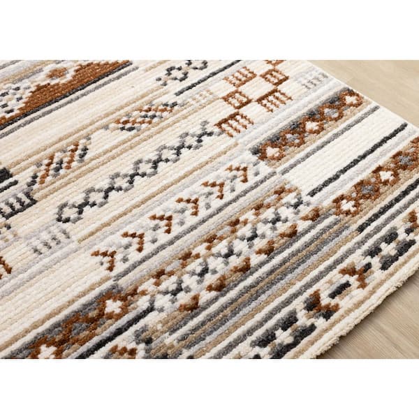 Solvyn Collections 5 ft. x 8 ft. Beige Tribal/Southwestern Indoor Area Rug