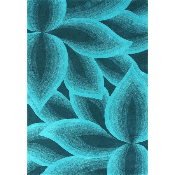 nuLOOM Svetlana Floral Teal 8 ft. x 10 ft. Area Rug