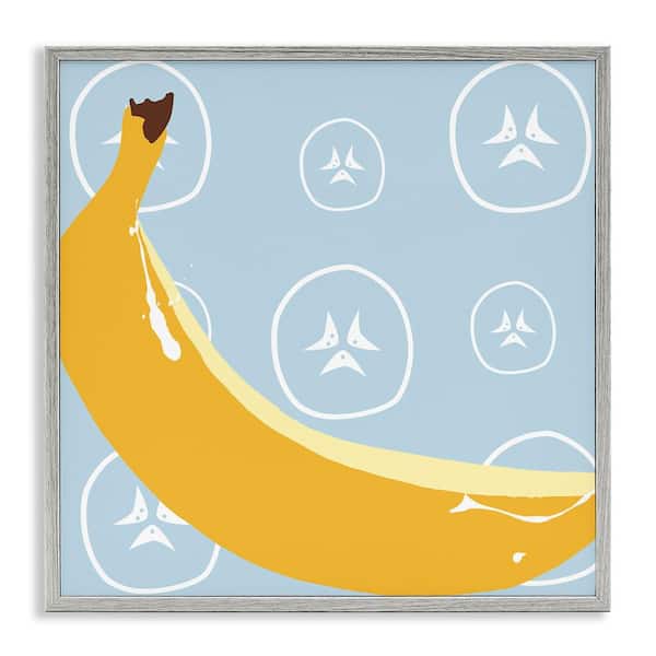 Stupell Industries Bright Banana Fruit by Daniela Santiago Gray Framed Food Giclee Art Print 24 in. x 24 in.