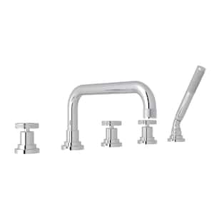 Campo 2-Handle Tub Deck Mount Roman Tub Faucet in. Polished Chrome