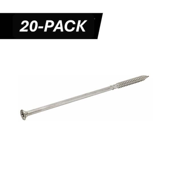 3/8 in. x 10 in. Star Drive Wafer Head Structural 316 Stainless Steel Screw (20-Piece)