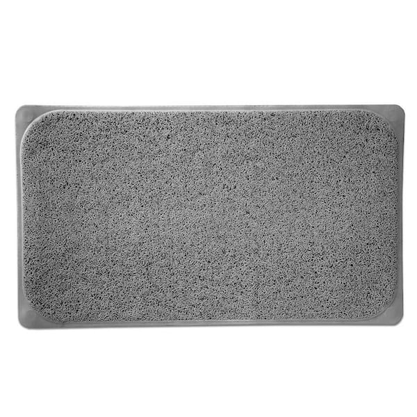 Popular Bath Products 29.5 in. W x 17.25 in. L Loofa Bath Carpet in Grey