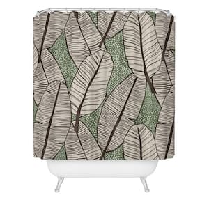71 in. x 74 in. Alisa Galitsyna Tropical Banana Leaves Pattern Shower Curtain