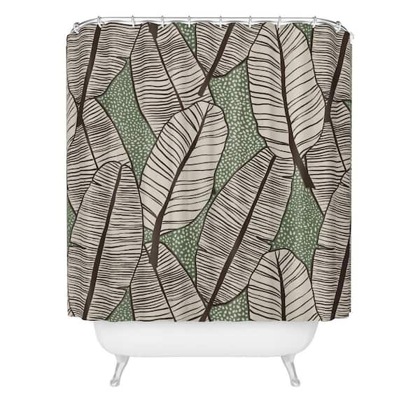 Alisa Galitsyna Tropical Banana Leaves Pattern Shower Curtain Green - Deny Designs: Polyester, Machine Washable, Ring Top