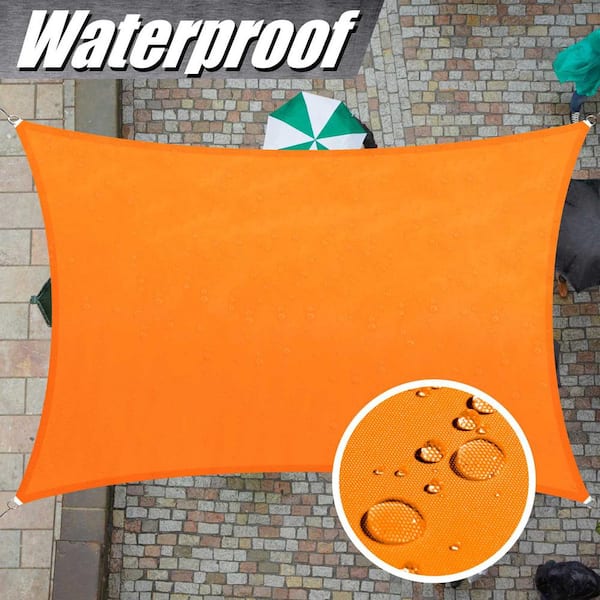 12 ft. x 7 ft. 220 GSM Waterproof Rectangle Sun Shade Sail Screen Canopy, Outdoor Patio and Pergola Cover