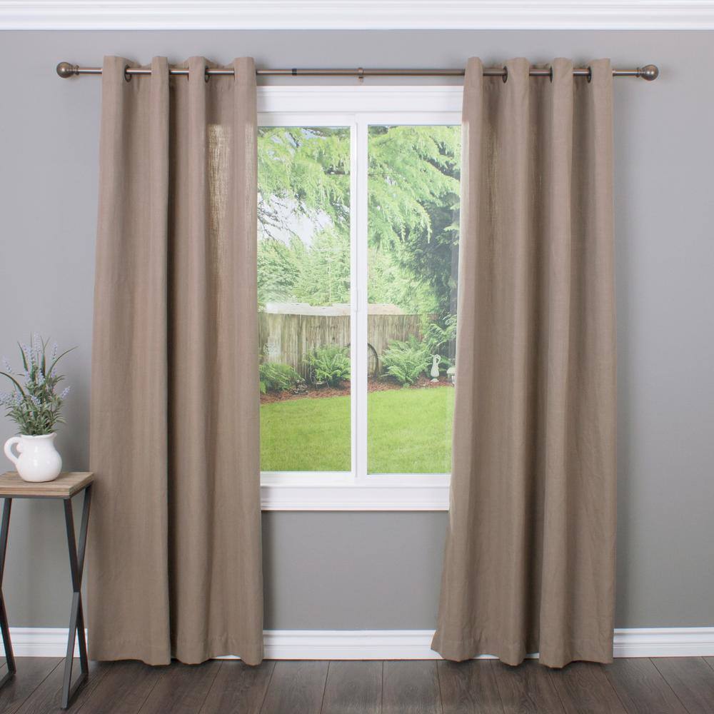 Bronze Adjustable Single Curtain Rod with Ball Finials 18-36"