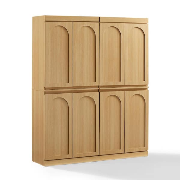 Marco Ash Engineered Wood 56 in. Pantry Cabinet Set with Adjustable Shelves