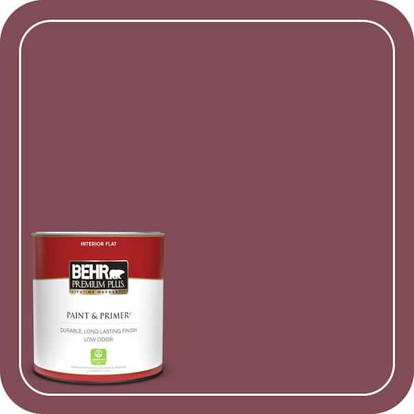 BEHR PREMIUM PLUS 1 qt. Home Decorators Collection #HDC-SP14-11 Rouge Charm Flat Low Odor Interior Paint & Primer