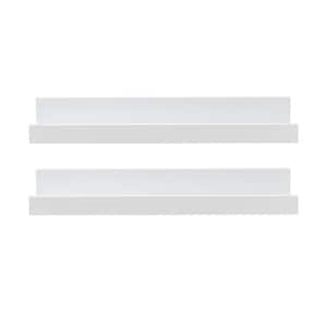 4-in W x 20-in L Set of 2 MDF Photo Ledges White, 14 Inch