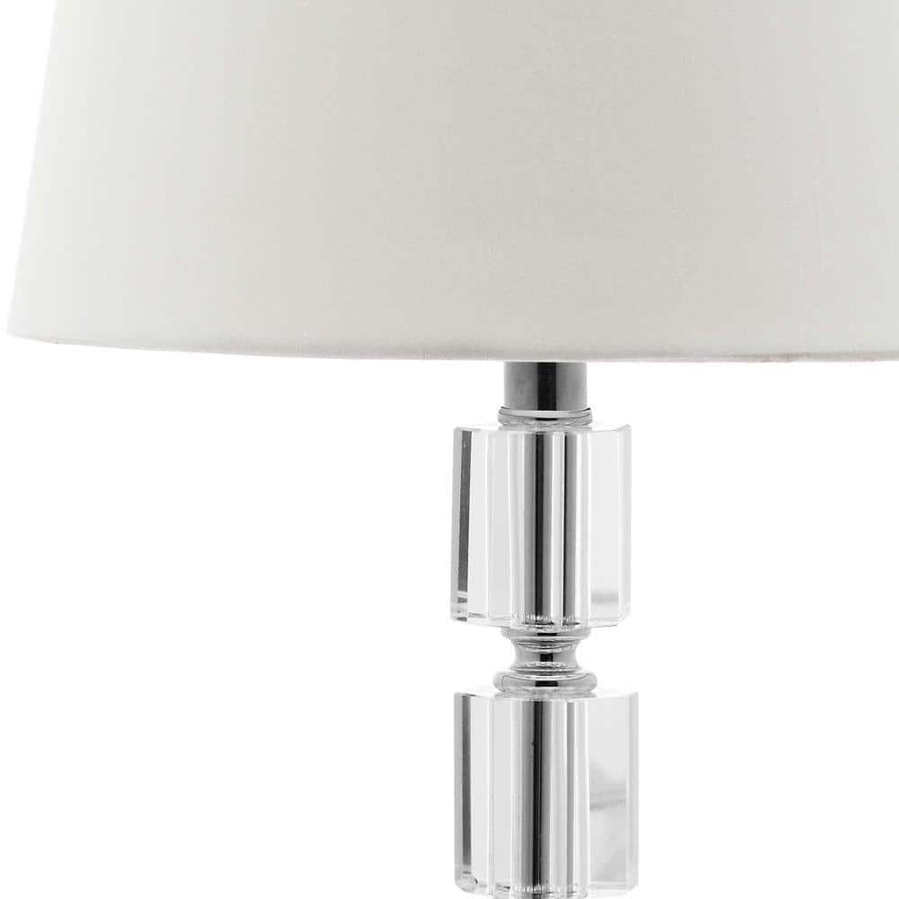 Erin Crystal Cube Table Lamp Set - Clear & Off-White