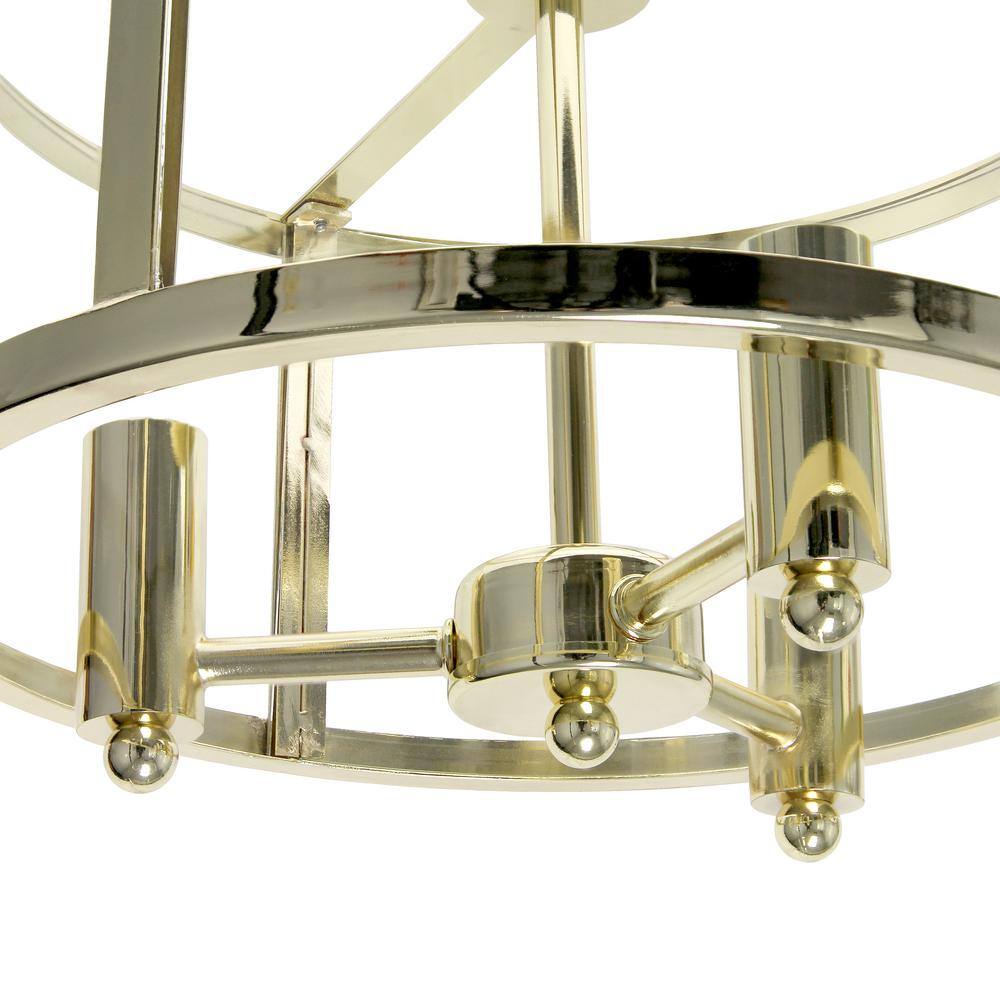 Gold and Glass 13" 3-Light Farmhouse Semi Flush Mount