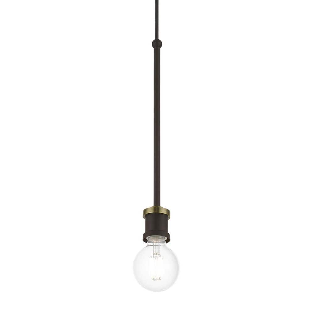 Mini Lansdale Bronze & Antique Brass 1-Light Indoor/Outdoor Pendant