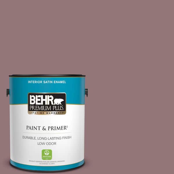 BEHR PREMIUM PLUS 1 gal. #110F-5 Phantom Hue Satin Enamel Low Odor Interior Paint & Primer
