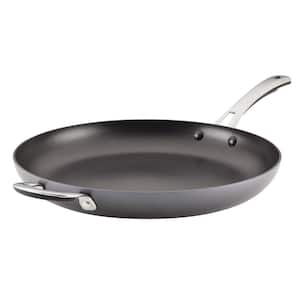 Cook + Create 14 in. Hard Anodized Aluminum Nonstick Frying Pan in Black
