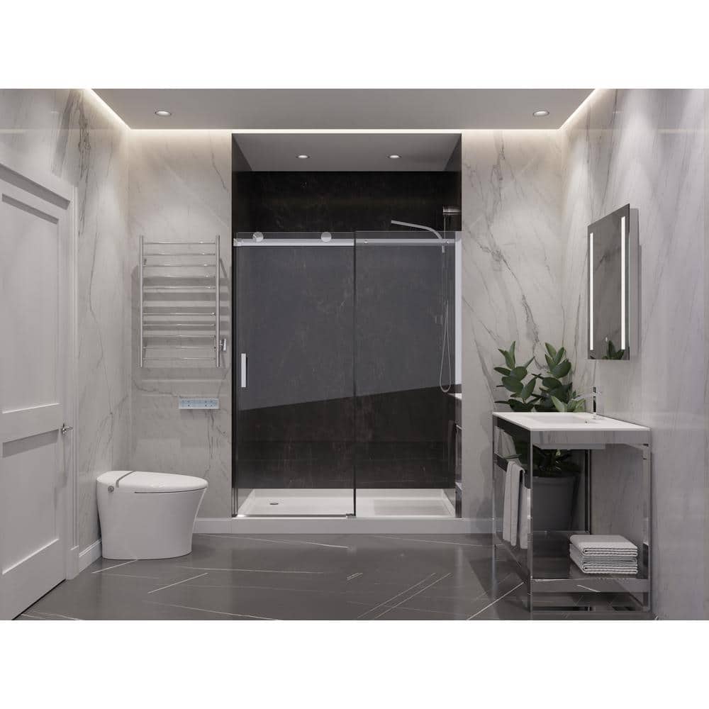 Rhodes 60" x 76" Frameless Chrome Sliding Shower Door
