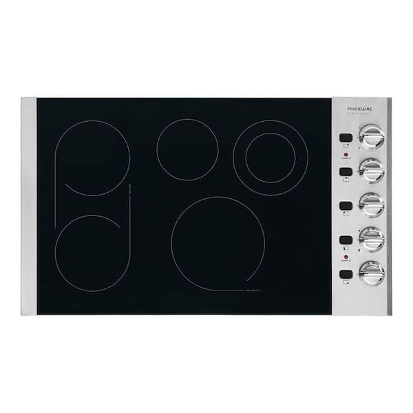 Frigidaire Professional 36 in. Smooth Surface Electric Cooktop in Stainless Steel with 5 Elements including a PowerPlus Element
