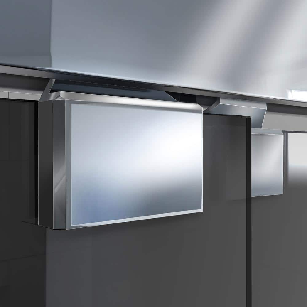 Encore Chrome Semi-Frameless Sliding Shower Door with Smoke Gray Glass