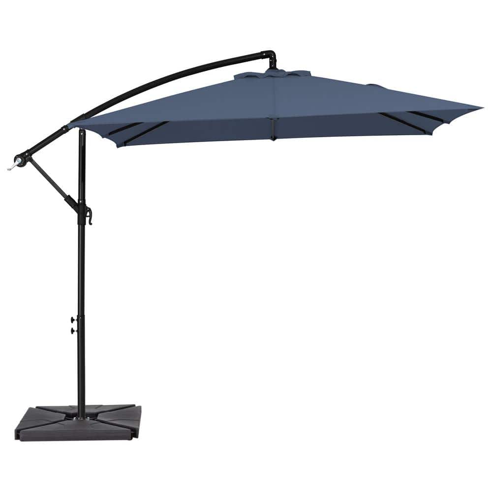 8 ft. x 8 ft. Steel Square Cantilever Patio Umbrella with Weighted Base in Navy price history on PriceWatchPro