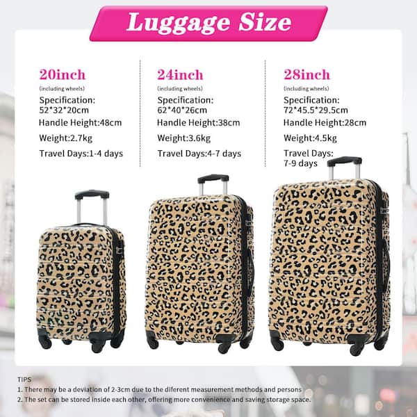 激レア　希少　極美品　SOPHNET. LUGGAGE LABEL カモ柄 3-Piece Brown Leopard Hardshell Spinner Luggage Set (20/24/28