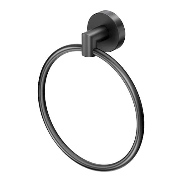 Gatco Glam Towel Ring in Matte Black