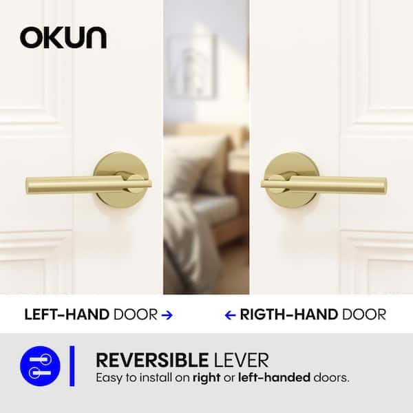 Okun Terra Metal Brushed Champagne Gold Dummy Door Handle with