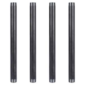 1-1/2 in. x 12 in. Black Industrial Steel Grey Plumbing Nipple (4-Pack)