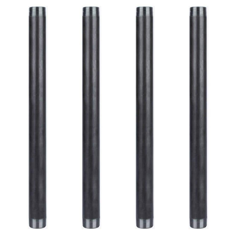 1-1/2 in. x 12 in. Black Industrial Steel Grey Plumbing Nipple (4-Pack) price history on PriceWatchPro