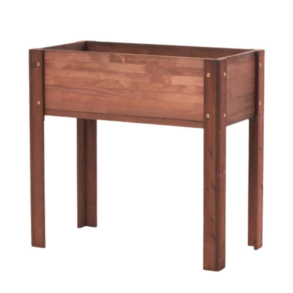 31 in. W x 31 in. H Raised Brown Solid Wood Outdoor Planter with Legs price history on PriceWatchPro