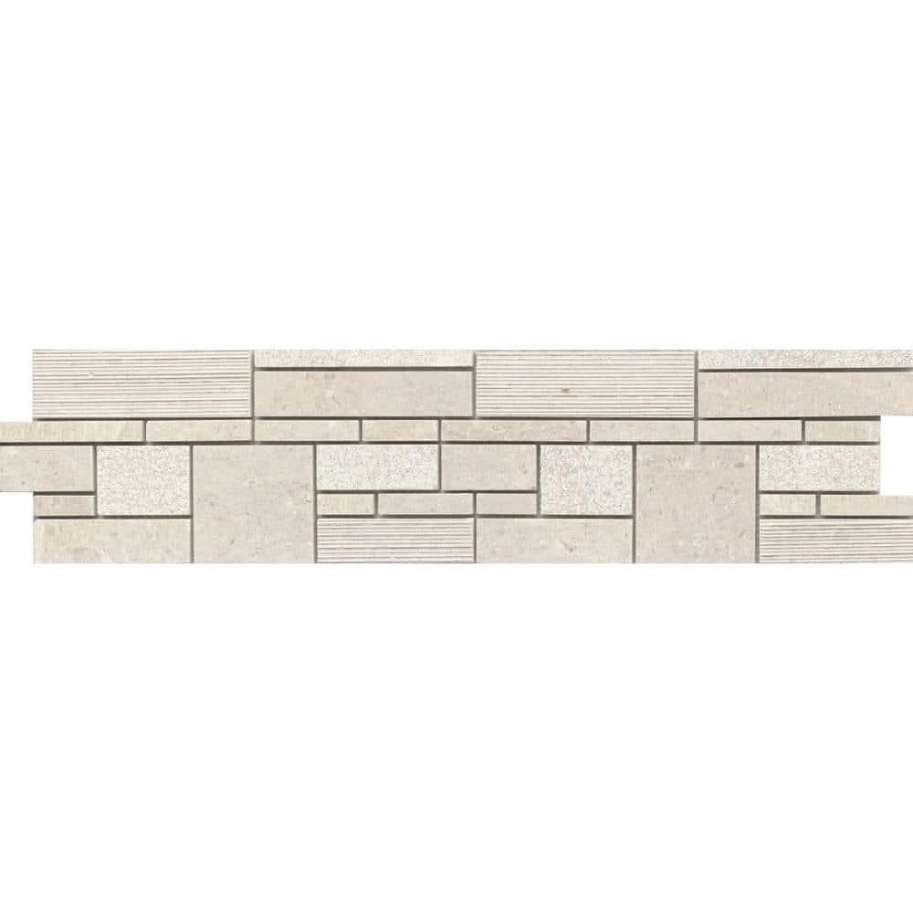 Limestone Presidio Ivory Ivory 5.94 in. x 24.02 in. Geometric Honed Limestone Mosaic Tile (0.991 sq. ft./Each) price history on PriceWatchPro